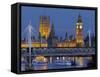 The Thames, Westminster Palace, Hungerford Bridge, Big Ben, in the Evening-Rainer Mirau-Framed Stretched Canvas