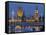 The Thames, Westminster Palace, Hungerford Bridge, Big Ben, in the Evening-Rainer Mirau-Framed Stretched Canvas