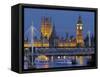 The Thames, Westminster Palace, Hungerford Bridge, Big Ben, in the Evening-Rainer Mirau-Framed Stretched Canvas