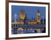 The Thames, Westminster Palace, Hungerford Bridge, Big Ben, in the Evening-Rainer Mirau-Framed Photographic Print