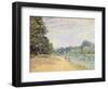 The Thames with Hampton Church, 1874-Alfred Sisley-Framed Giclee Print