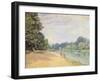 The Thames with Hampton Church, 1874-Alfred Sisley-Framed Giclee Print