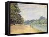 The Thames with Hampton Church, 1874-Alfred Sisley-Framed Stretched Canvas