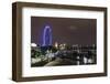 The Thames with London Eye and the Houses of Parliament, at Night, London, England, Uk-Axel Schmies-Framed Photographic Print