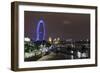 The Thames with London Eye and the Houses of Parliament, at Night, London, England, Uk-Axel Schmies-Framed Photographic Print