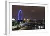 The Thames with London Eye and the Houses of Parliament, at Night, London, England, Uk-Axel Schmies-Framed Photographic Print