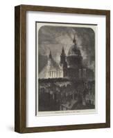 The Thanksgiving Day, Illumination of St Paul's Cathedral-Samuel Read-Framed Giclee Print