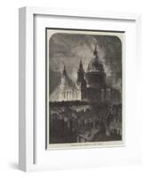 The Thanksgiving Day, Illumination of St Paul's Cathedral-Samuel Read-Framed Giclee Print