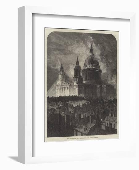 The Thanksgiving Day, Illumination of St Paul's Cathedral-Samuel Read-Framed Giclee Print