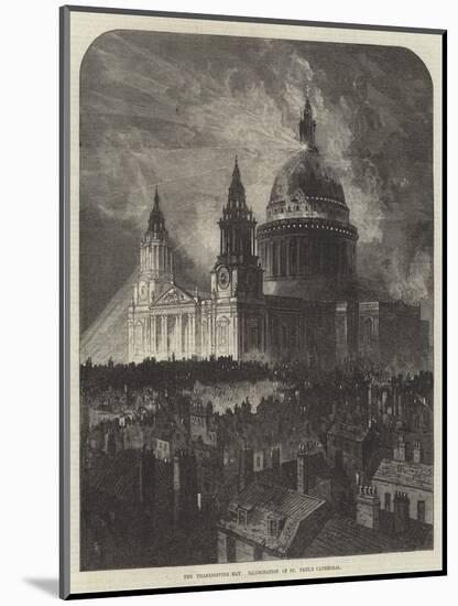 The Thanksgiving Day, Illumination of St Paul's Cathedral-Samuel Read-Mounted Giclee Print