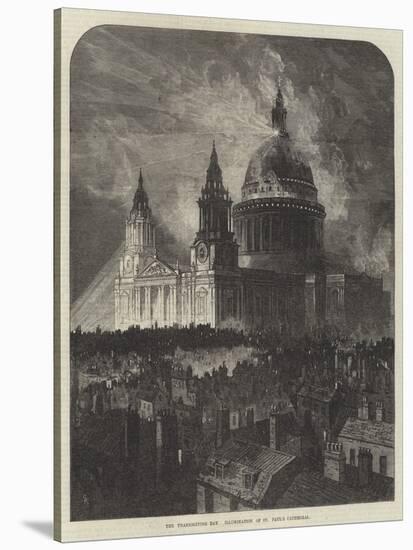 The Thanksgiving Day, Illumination of St Paul's Cathedral-Samuel Read-Stretched Canvas