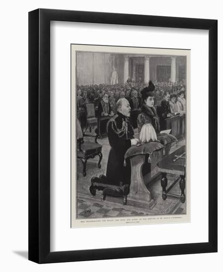 The Thanksgiving for Peace, the King and Queen at the Service in St Paul's Cathedral-Henry Marriott Paget-Framed Premium Giclee Print