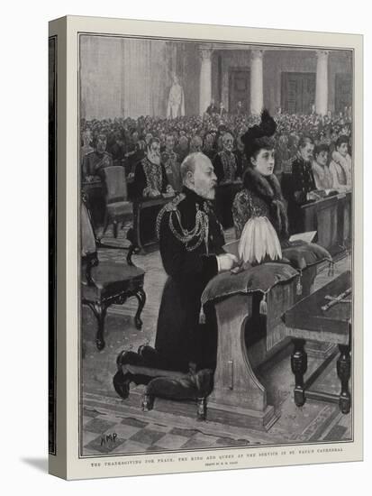 The Thanksgiving for Peace, the King and Queen at the Service in St Paul's Cathedral-Henry Marriott Paget-Stretched Canvas
