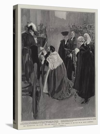 The Thanksgiving for Peace, the King Receiving the City's Homage on His Way to St Paul's Cathedral-William Hatherell-Stretched Canvas