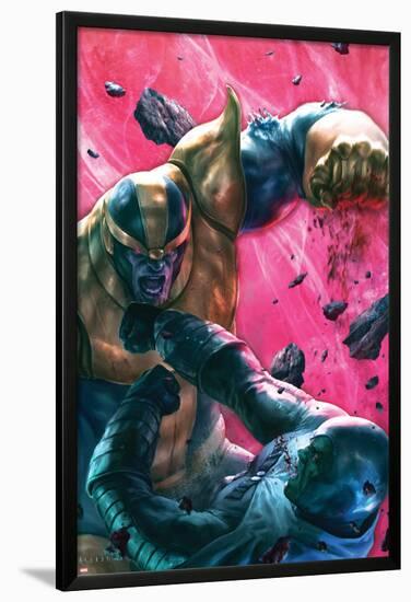 The Thanos Imperative No.4 Cover: Drax and Thanos Fighting-Aleksi Briclot-Lamina Framed Poster