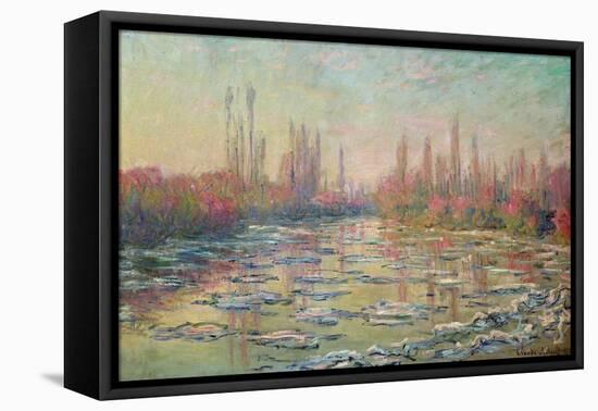 The Thaw on the Seine, Near Vetheuil, 1880-Claude Monet-Framed Stretched Canvas