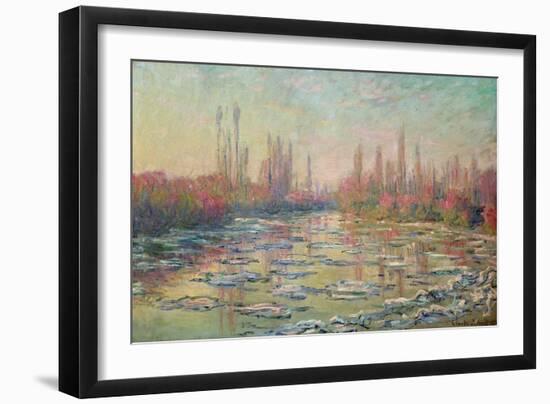 The Thaw on the Seine, Near Vetheuil, 1880-Claude Monet-Framed Giclee Print