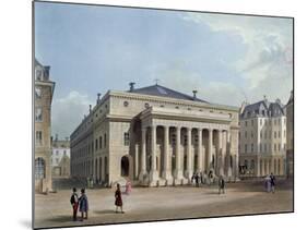 The Theatre De L'Odeon, C.1830-40 (Colour Litho)-French-Mounted Giclee Print