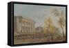 The Theatre Des Italians (Oil on Canvas)-Jean-Baptiste Lallemand-Framed Stretched Canvas