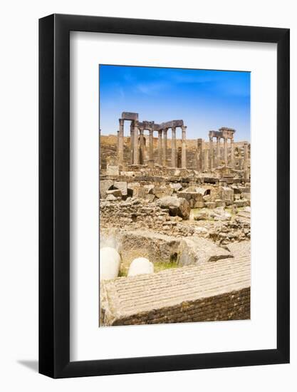 The Theatre, Roman ruins, Dougga Archaeological Site, Tunisia-Nico Tondini-Framed Photographic Print