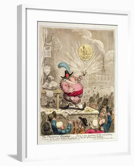 The Theatrical Bubble: Being a New Specimen of Astonishing Powers in the Great…-James Gillray-Framed Giclee Print