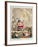 The Theatrical Bubble: Being a New Specimen of Astonishing Powers in the Great…-James Gillray-Framed Giclee Print