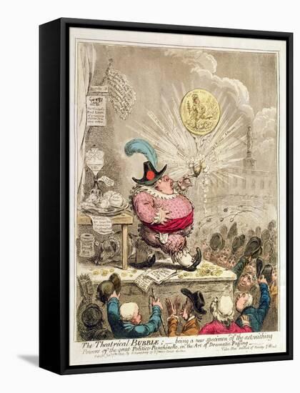 The Theatrical Bubble: Being a New Specimen of Astonishing Powers in the Great…-James Gillray-Framed Stretched Canvas