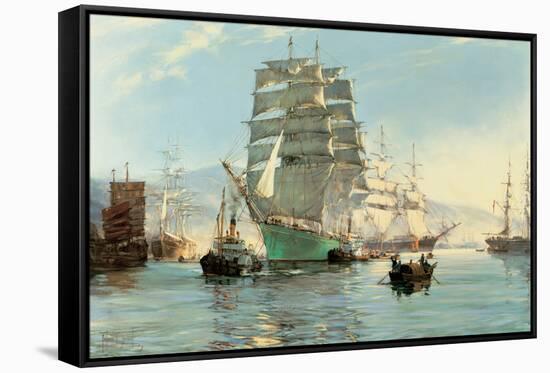 The Thermopylae Leaving Foochow-Montague Dawson-Framed Stretched Canvas