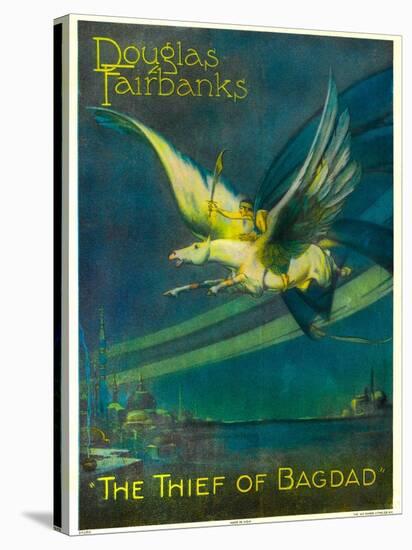 The Thief of Bagdad, Douglas Fairbanks on a Flying Horse, 1924-null-Stretched Canvas