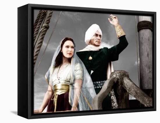 THE THIEF OF BAGDAD, from left: June Duprez, Conrad Veidt, 1940-null-Framed Stretched Canvas