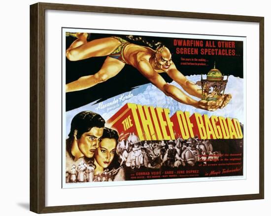 The Thief of Bagdad, Rex Ingram, John Justin, June Duprez, 1940-null-Framed Photo