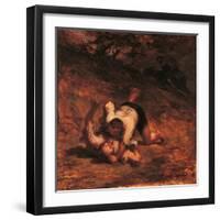 The Thieves and the Donkey-Honoré Daumier-Framed Giclee Print