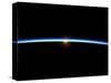 The Thin Line of Earth's Atmosphere and the Setting Sun-null-Stretched Canvas