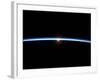 The Thin Line of Earth's Atmosphere and the Setting Sun-null-Framed Photographic Print