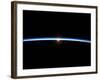 The Thin Line of Earth's Atmosphere and the Setting Sun-null-Framed Photographic Print