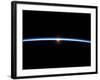 The Thin Line of Earth's Atmosphere and the Setting Sun-null-Framed Photographic Print