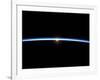 The Thin Line of Earth's Atmosphere and the Setting Sun-null-Framed Photographic Print