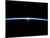 The Thin Line of Earth's Atmosphere and the Setting Sun-null-Mounted Photographic Print