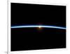 The Thin Line of Earth's Atmosphere and the Setting Sun-null-Framed Photographic Print