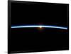 The Thin Line of Earth's Atmosphere and the Setting Sun-null-Framed Photographic Print