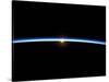 The Thin Line of Earth's Atmosphere and the Setting Sun-null-Stretched Canvas