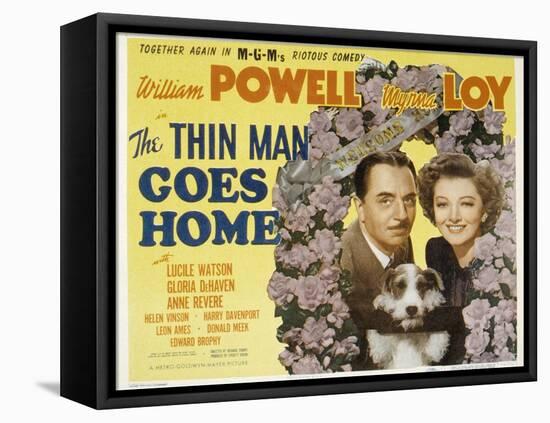 The Thin Man Goes Home, William Powell, Asta the Dog, Myrna Loy, 1944-null-Framed Stretched Canvas