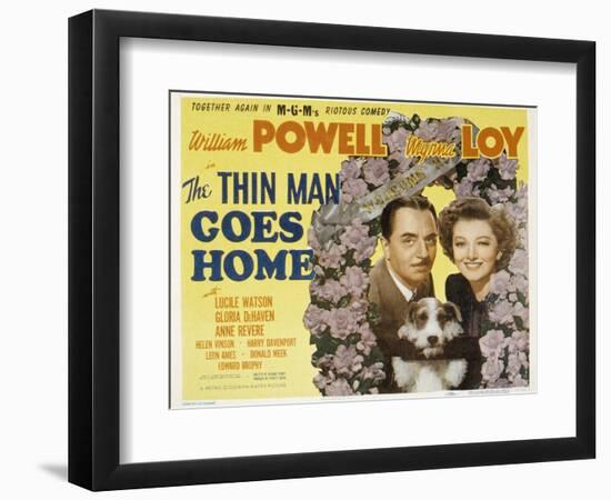 The Thin Man Goes Home, William Powell, Asta the Dog, Myrna Loy, 1944-null-Framed Art Print