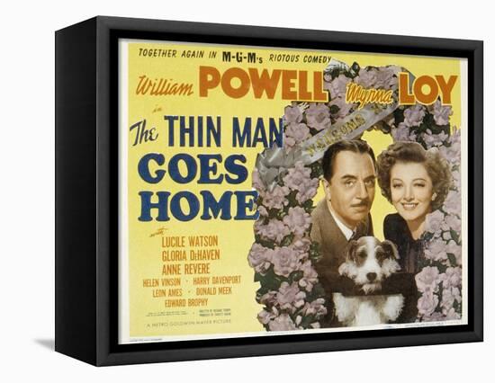 The Thin Man Goes Home, William Powell, Asta the Dog, Myrna Loy, 1944-null-Framed Stretched Canvas