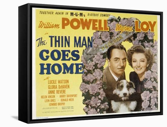 The Thin Man Goes Home, William Powell, Asta the Dog, Myrna Loy, 1944-null-Framed Stretched Canvas