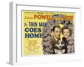 The Thin Man Goes Home, William Powell, Asta the Dog, Myrna Loy, 1944-null-Framed Art Print