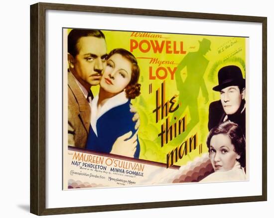 The Thin Man, William Powell, Myrna Loy, 1934-null-Framed Art Print