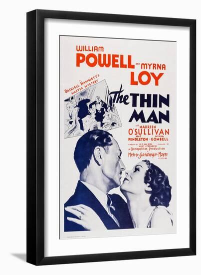 The Thin Man, William Powell, Myrna Loy, 1934-null-Framed Art Print