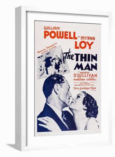 The Thin Man, William Powell, Myrna Loy, 1934-null-Framed Art Print