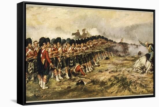 The "Thin Red Line" of the 93rd Highlanders Repel the Russian Cavalry-null-Framed Stretched Canvas